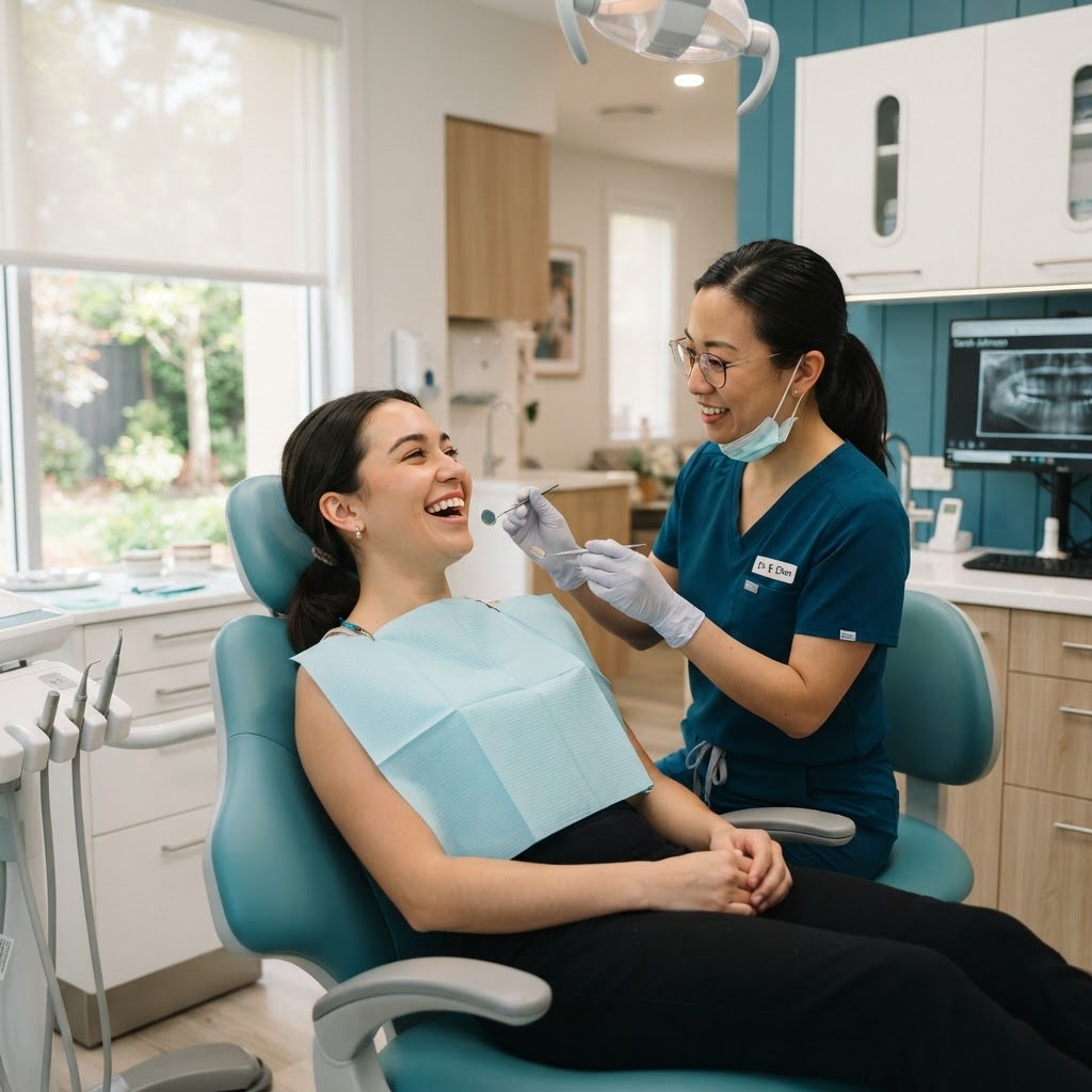 Modern ClearSmile dental clinic with a patient receiving care